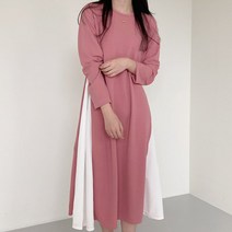 보리맘 긴 세모 가을 임산부 원피스 a459