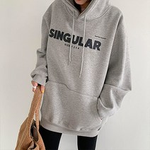 따뜻 도톰한 캐주얼 영프린팅 오버핏 임산부 후드티