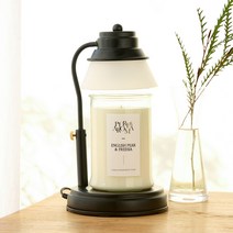 에인디 국내산 타이머 캔들워머 + 소이캔들 750g 세트, 블랙(캔들워머), 잉글리쉬페어 프리지아(소이캔들)