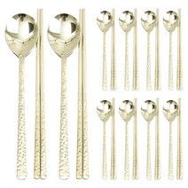 해모 햄머 연티타늄 수저 10벌세트, 골드, 숟가락 10p + 젓가락 10p