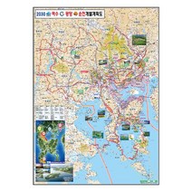 지도닷컴 2030 여수 광양 순천 개발계획도 대한민국지도 양면코팅형 78 x 110 cm, 1개
