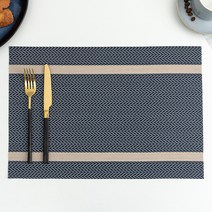 라이프핏 PVC 방수 테이블 매트 4P, 블루, 45 x 30 cm