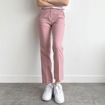 여성용 일자 스탠다드핏 무지 슬랙스