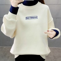 여성용 더블 기모 반폴라 페이크 맨투맨