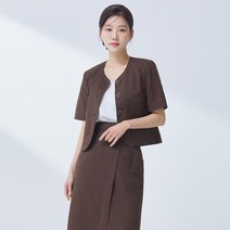 로엠 여성용 컬러리스 반팔 크랍자켓