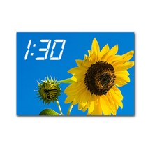홈마인 LED 시계 캔버스 프린팅 액자 해바라기 A3, 27
