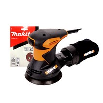 WORX ORANGE 유선 원형 샌더 샌딩기 WX652.1 + 마끼다 샌딩페이퍼 180방, 1세트