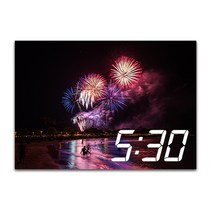 LED 시계 캔버스 프린팅 액자 A3, 옵션23