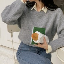 트위 여성용 카렌디 크롭 래글런 라운드 니트 tnt0333