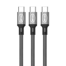 이츠라이프 칸쿤 USB C타입 고속충전 케이블 3p, 1.2m, 그레이, 1개