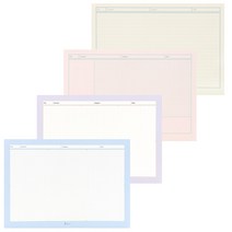 비팬시 노트패드 데일리 베이직 가로형 혼합 4권 세트 B5, 스터디플러스, 코넬식, 파스텔블루, 파스텔퍼플, 1세트