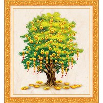 블링블링 돈이 열리는 나무 보석 십자수 DIY 키트 CH3D-21, 혼합색상, 1세트