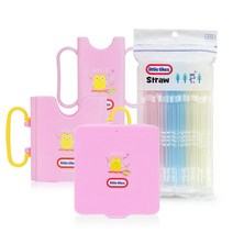 리틀타익스 우유 두유케이스 + 미니팩 홀더 + 치즈 컷팅 케이스 + 스트로우 60p, 핑크(우유 두유케이스), 핑크(미니팩), 핑크(치즈 컷팅 케이스), 핑크, 블루, 옐로우(스트로우)
