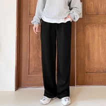 가비진 여성용 기모 밴딩 롱기장 일자 팬츠