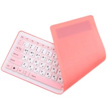엠비에프 휴대용 저소음 방수 실리콘 롤 유선키보드, ROLL103, 핑크