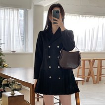 슈가펀 에밋 플리츠 더블 버튼 원피스