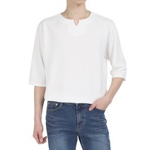 다꾸앙 남성용 7부티 이지코디 트임 브이넥 티 D01C4-tc2516