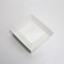 에이치씨엔 샌드위치용기 정사각 백색 마카롱용기, 300개입, 1개
