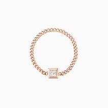 [유니콘반지] 킨트주얼리 여성용 14K 스퀘어 스톤 체인 반지
