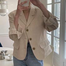 슈가펀 여성용 오벨 포켓 린넨 자켓