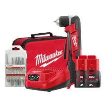 밀워키 12V 충전 앵글 코너 드릴 드라이버 세트 C12 RAD-202B + 가정용 드라이버 비트 DR230011 세트, 1세트