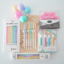 쁘아 파스텔 생일초 6종 세트, 1세트, 무향