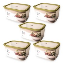 소담 직사각 밀폐용기 7호 3000ml 그린, 5개, 단품