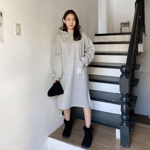 샤비인 박시핏 기모 라벨 후드 원피스 cpops8297k2a