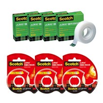 쓰리엠 매직 테이프 리필 18mm x 15m 4p + 다용도 테이프 디스펜서 581 18mm x 15m 3p, 혼합색상, 1세트