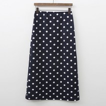 티탁 여성용 빅사이즈 데일리 도트무늬 밴딩 스판 미디 오피스룩 스타일리쉬닷 스커트