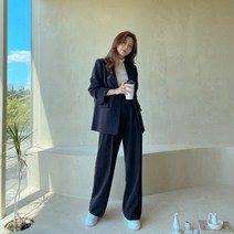 토마토팩토리 여성용 베이직 자켓 + 와이드 슬랙스 세트