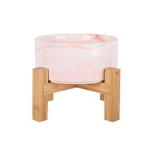딩동펫 반려동물 모던 앤 마블 세라믹 식기 2단 고급형 S, 마블 핑크, 1개