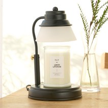 에인디 매직 타이머 캔들워머 + 소이캔들 레몬라벤더 370g + 할로겐전구 세트, 블랙(캔들워머)