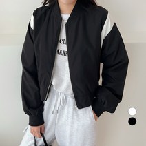 세컨그라운드 여성용 배색 블루종 점퍼