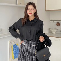 로미스토리 여성용 베이직 셔츠 카라 블라우스