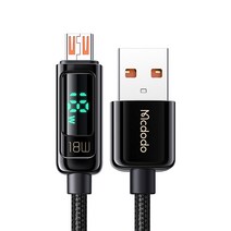 맥도도 디스플레이 USB A타입-마이크로5핀 고속충전 케이블, 블랙, 1.2m, 1개