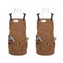 블럭마트 공방용 포켓앞치마 2p, 브라운