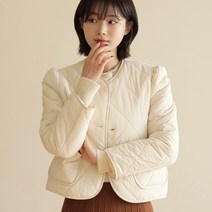 빼빼 여성용 노카라 싱글 3버튼 누빔 자켓