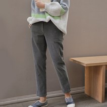 시크폭스 여성용 크라밍 코듀로이 세미 배기팬츠