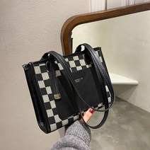 블랙스완 여성용 격자 빈티지 백