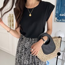 세컨그라운드 여성용 린넨 캡소매 나시 블라우스