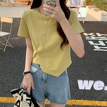 나비다 여성용 크롭 반팔 티셔츠