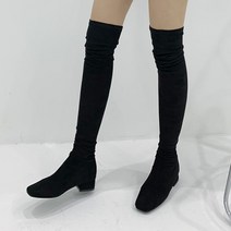 코나블루 여성용 니하이 스판 스웨이드 롱부츠 3cm DT3065