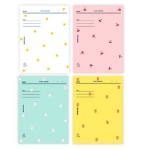 뮤니드 캐릭터 노트 4종 세트, 혼합색상, 1세트