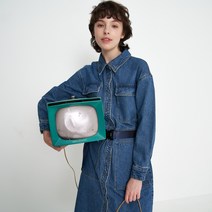 쥬시쥬디 J 데님 투포켓 셔츠형 원피스 JWOP727M