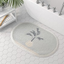 파스텔 블루 디자인 발매트, 타원03 월계수