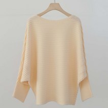 제니트 여성용 루즈핏 입술넥 린도가오리 소매 니트 n1706