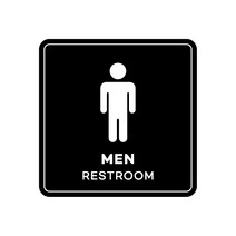 피노마켓 아크릴 안내 표지판 정사각형 검정색, 014 MEN(RESTROOM, 1개
