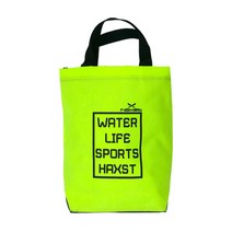 헤스트 메쉬 토트백 수영가방, 네온그린