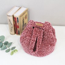 러브컨츄리 솜사탕 미니 토드백 만들기 뜨개질 DIY 키트, 1세트, 레드톤
